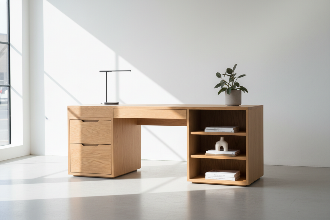 The Art of a Clutter-Free Workspace: How Desks with Built-In Storage Elevate Focus