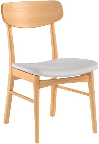 Christopher Knight Home Lucious Fabric / Oak Finish Dining Chairs, 2-Pcs Set, Light Beige