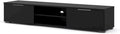 Furnifact Black Matte TV Console with 2 Drawers and 1 Shelf, Low-Profile Entertainment Center for Living Room or Bedroom, Modern Media Console