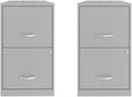 Scranton & Co Set of 2 18" D 2-Drawers Metal File Cabinet in Arctic Silver