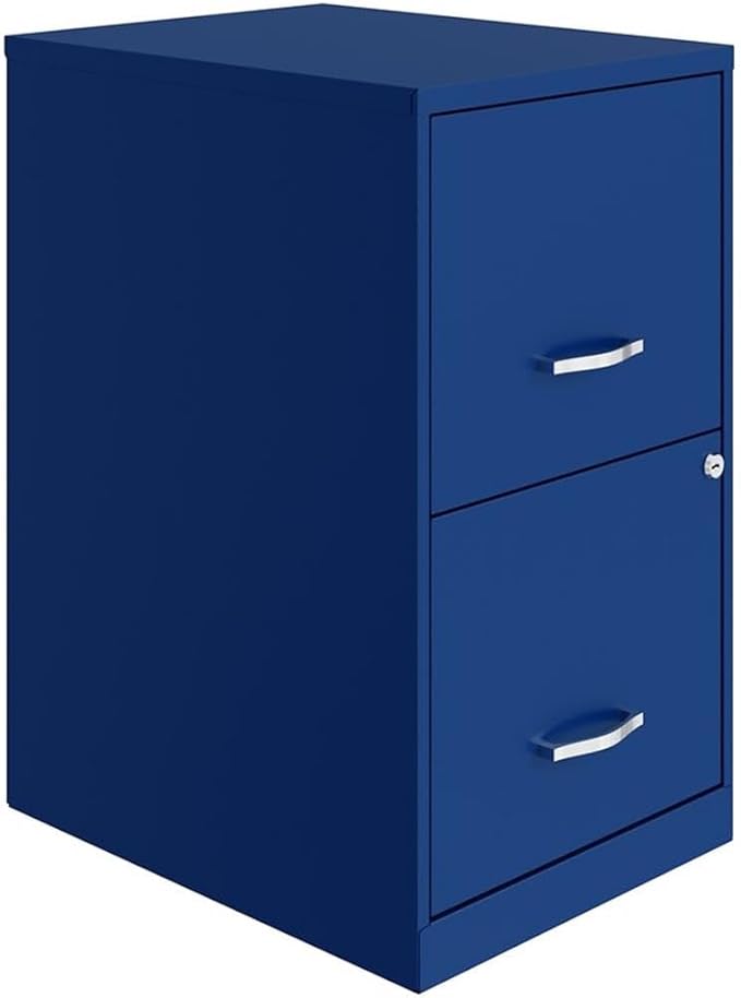 Scranton & Co Set of 2 18" D 2-Drawers Metal File Cabinet in Classic Blue