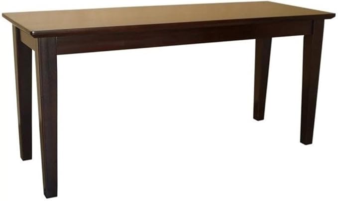 IC International Concepts, Shaker Styled Bench , 450lbs wt capacity, Solid Real Wood, Sturdy Parawood, Rich Mocha