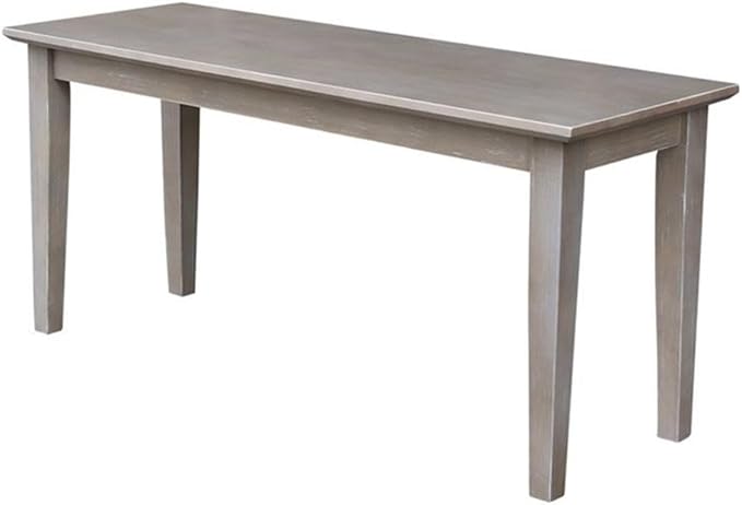 International Concepts Shaker Styled Bench, Washed Gray Taupe