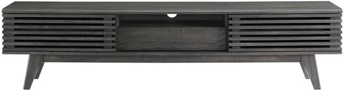 Modway Render Mid-Century Modern Low Profile 70 Inch TV Stand in Charcoal, 70"