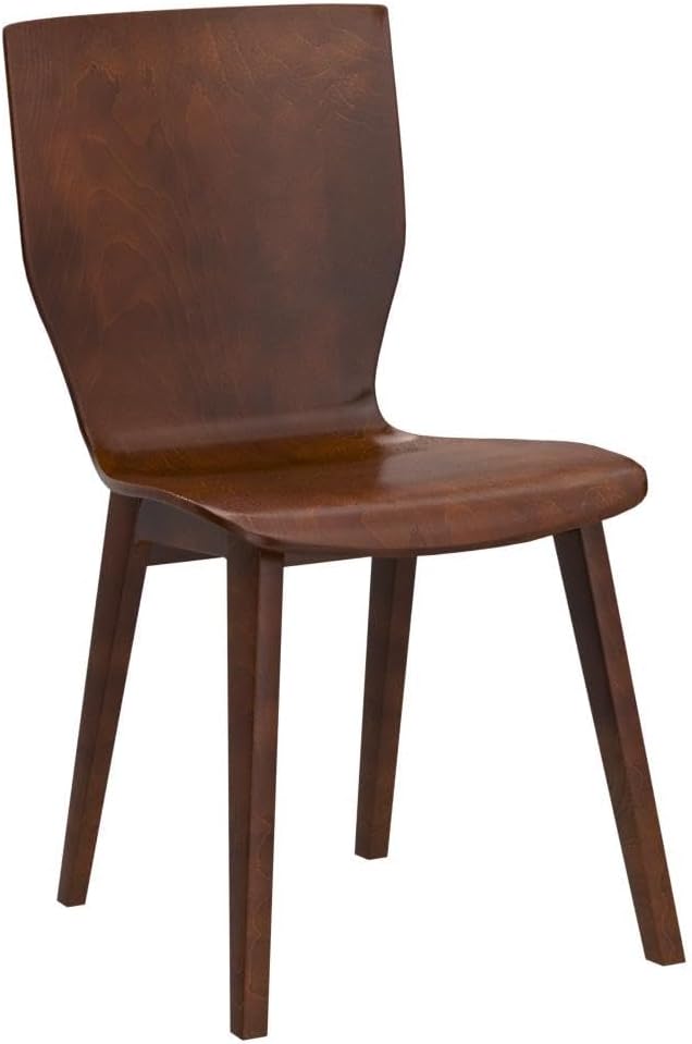 Baxton Studio Elsa Dining Chair Scandinavian Style Dark Walnut Bent Wood Dining Chair