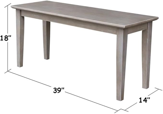 International Concepts Shaker Styled Bench, Washed Gray Taupe