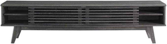 Modway Render Mid-Century Modern Low Profile 70 Inch TV Stand in Charcoal, 70"