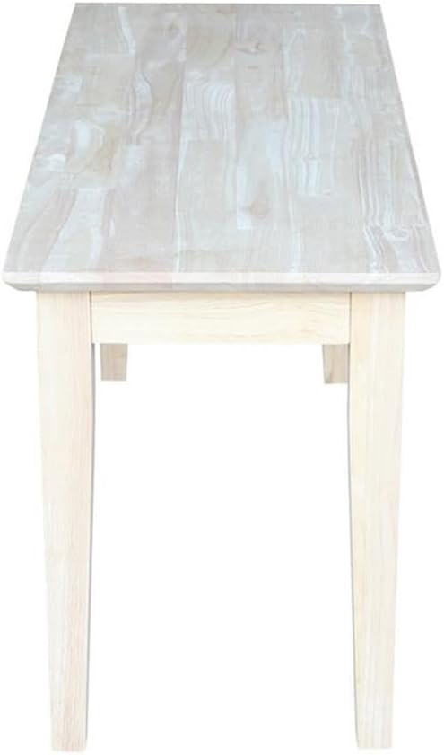 IC International Concepts, Shaker Style Bench, 450 Wt. Capacity, Solid Real Wood, Sturdy Parawood,14 X 39 X 18, Minimum Assembly, DIY, Paint or Stain in Any Color, Unfinished