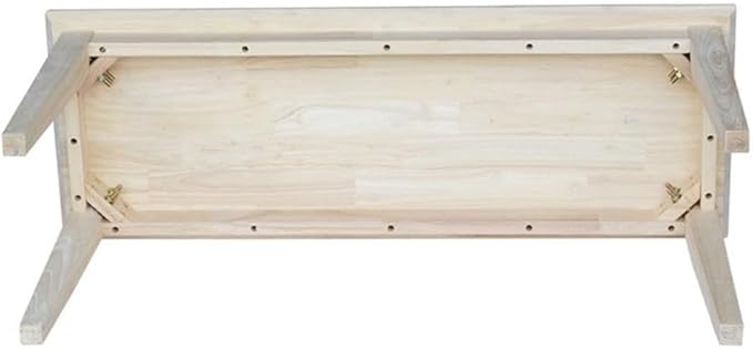 IC International Concepts, Shaker Style Bench, 450 Wt. Capacity, Solid Real Wood, Sturdy Parawood,14 X 39 X 18, Minimum Assembly, DIY, Paint or Stain in Any Color, Unfinished