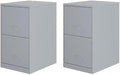Scranton & Co Set of 2 18" D 2-Drawers Metal File Cabinet in Gray/Platinum