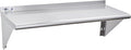Profeeshaw NSF Stainless Steel Shelf 12” x 36”, 250 lb Commercial Shelves Wall Mounted Metal Shelving with Backsplash and 2 Brackets for Restaurant, Bar, Utility Room, Kitchen and Garage