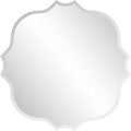 KOHROS Frameless Scalloped Mirror 24” x 24" Bathroom Wall Mirror w/Polished Shape Beveled Edge Mirror for Bathroom Vanity (Silver)