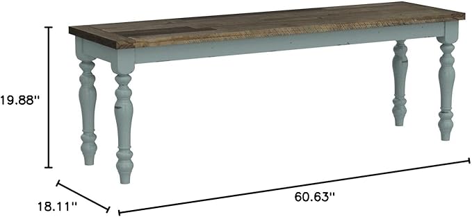 Prato Two-Tone Wood Dining Bench