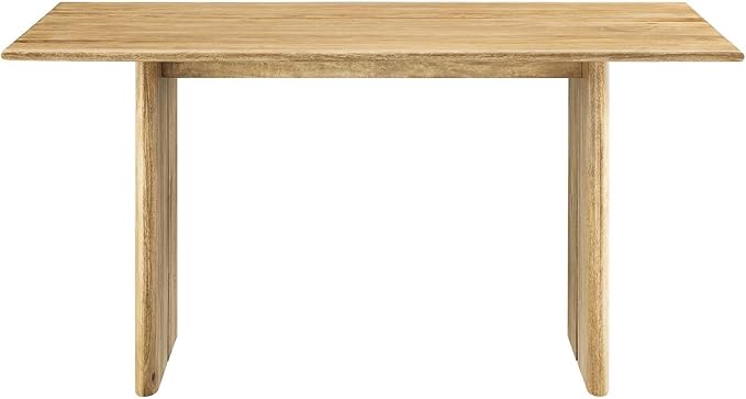 Modway Amistad 60" Solid Wood Modern Farmhouse Rectangular Dining Table in Oak