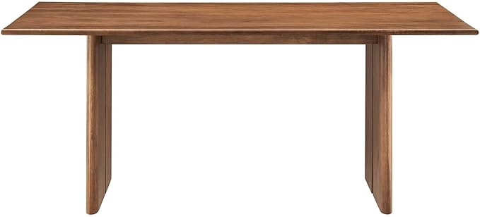 Modway Amistad 72" Solid Wood Modern Farmhouse Rectangular Dining Table in Walnut