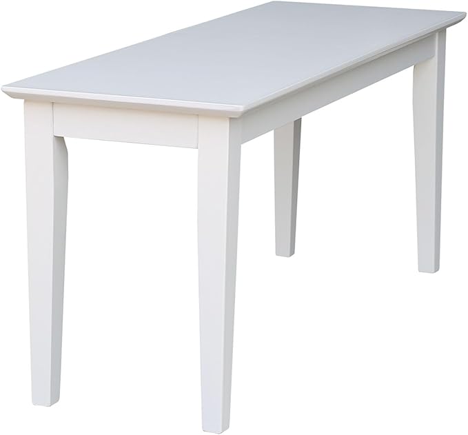 Shaker Style Solid Parawood Kitchen/Dining Bench, 39"W x 14"D x 18"H, Sturdy Seating for Entryway, Living Room, Family Room, or Breakfast Nook, Easy Assembly, Unfinished, Ready to Stain or Paint
