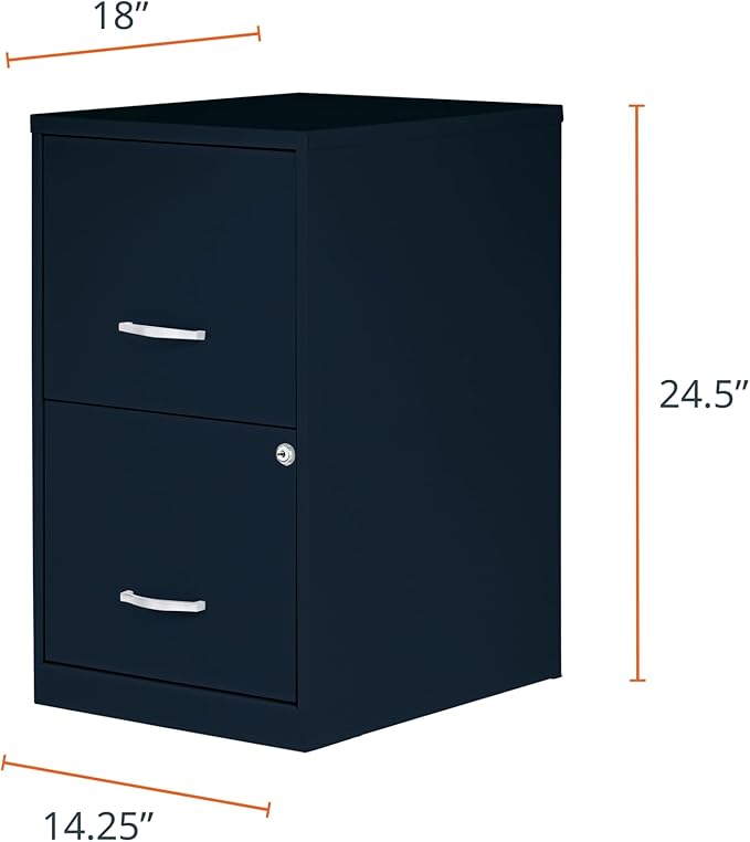NuSparc 2 Drawer Locking Filing Cabinet | Pre-Assembled Steel Construction | Space-Saving Design is Perfect for Home and Small Office | Letter-Size | Assembled in North America