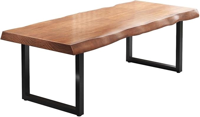 Stylish Solid Wood Office Desk with Sturdy Metal Base - Durable Multi-Size Executive Computer & Dining Table - Perfect for Home Office & Work Environments (Brown, 63 in)