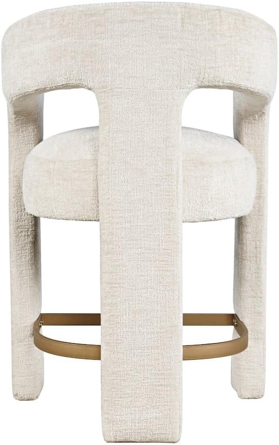 Jofran Gwen Natural Upholstered Counter Stool with Arms – Versatile Barstools – Stylish Seating for Kitchen Dining Room or Home Bar, Natural, Modern Counter Stools, Set of 2