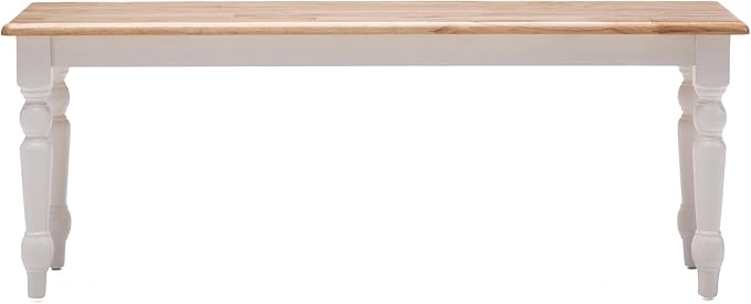 Boraam Windsor Farmhouse Backless Bench, Cream/Natural