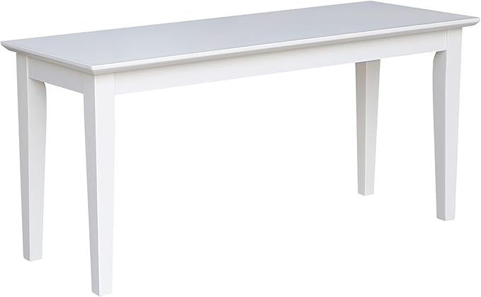 Shaker Style Solid Parawood Kitchen/Dining Bench, 39"W x 14"D x 18"H, Sturdy Seating for Entryway, Living Room, Family Room, or Breakfast Nook, Easy Assembly, Unfinished, Ready to Stain or Paint