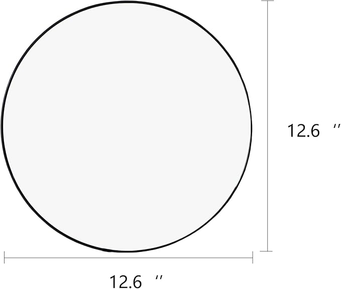 Funerom Black Round Wall Mirror 12.6 Inches Circle Mirror Bathroom Mirrors