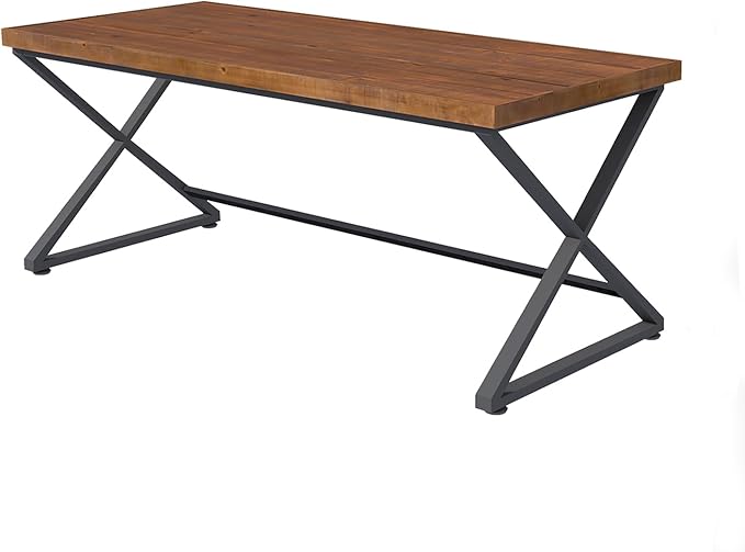 IBF Solid Wood Work Desk, Minimalist 47” Real Wood Computer Desk, Rustic Natural Wood Desk for Home Office Writing Study, Vintage Wooden PC Gaming Computer Table Workstation in Bedroom, Brown, 47 inch