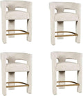 Jofran Gwen Natural Upholstered Counter Stool with Arms – Versatile Barstools – Stylish Seating for Kitchen Dining Room or Home Bar, Natural, Modern Counter Stools, Set of 4