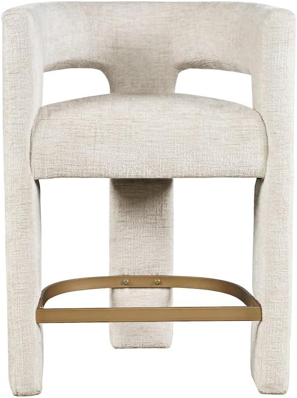 Jofran Gwen Natural Upholstered Counter Stool with Arms – Versatile Barstools – Stylish Seating for Kitchen Dining Room or Home Bar, Natural, Modern Counter Stools, Single Stool