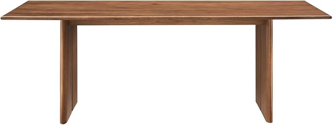 Modway Amistad 86" Solid Wood Modern Farmhouse Rectangular Dining Table in Walnut