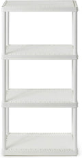 Gracious Living 4 Shelf Fixed Height Solid Light Duty Storage Unit 12 x 24 x 48" Organizer System for Home, Garage, Basement, & Laundry, White