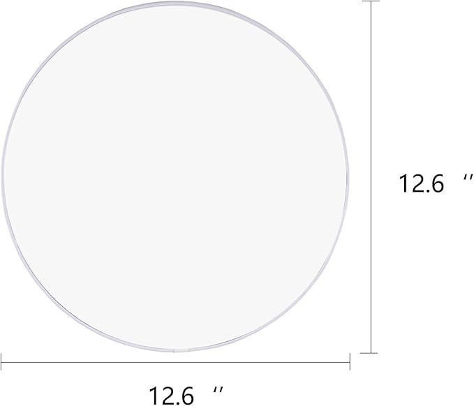 Funerom White Round Mirror 12.6 Inches Circle Mirror Bathroom Mirrors