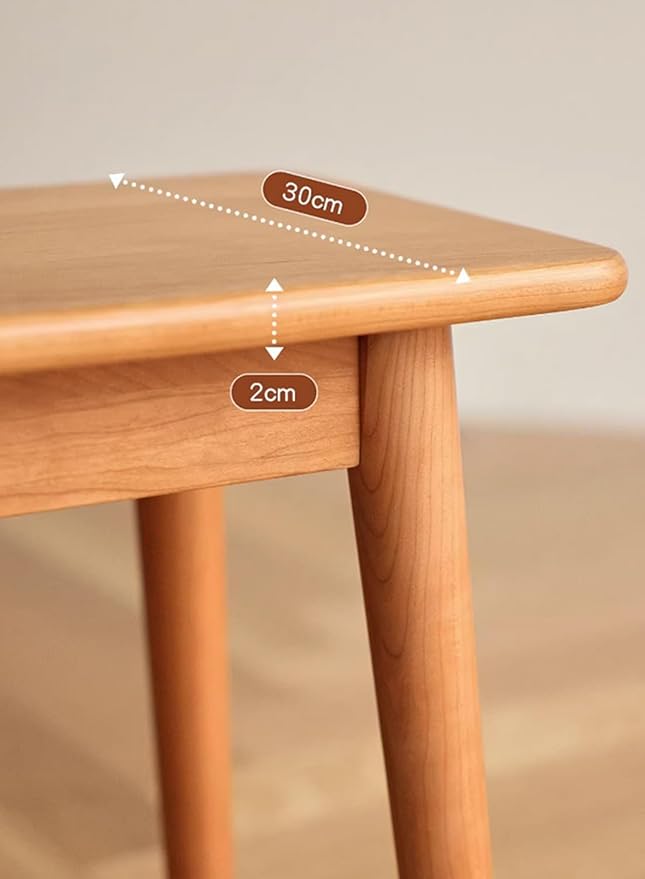 Dining Bench, Wood Bench Solid USA Cherry Wooden Bench Indoor Dining Room Table Home Bedroom Bed End Restaurant Modern Hallway Furniture (Natural Color, 31.5" W x 11.8" D x 17.7" H)