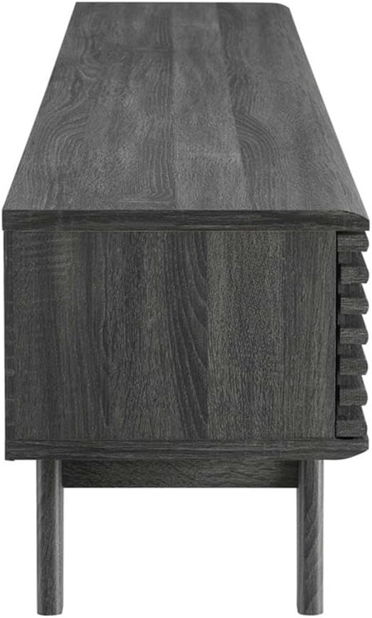 Modway Render Mid-Century Modern Low Profile 70 Inch TV Stand in Charcoal, 70"
