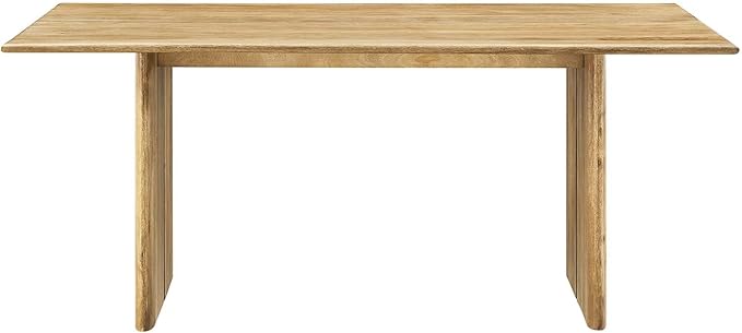 Modway Amistad 72" Solid Wood Modern Farmhouse Rectangular Dining Table in Oak