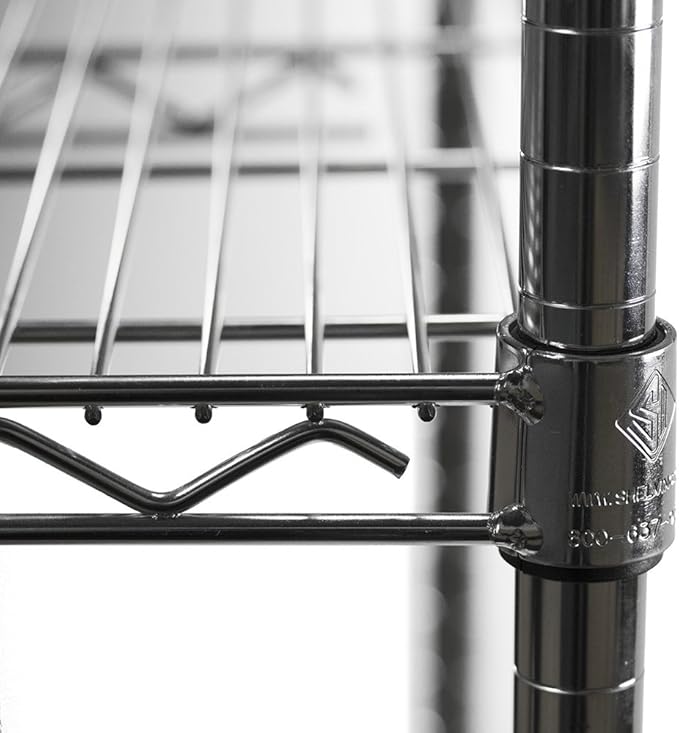 Shelving Inc. 8" d x 12" w Chrome Wire Shelving with 2 Tier Shelves, Weight Capacity 800lbs Per Shelf
