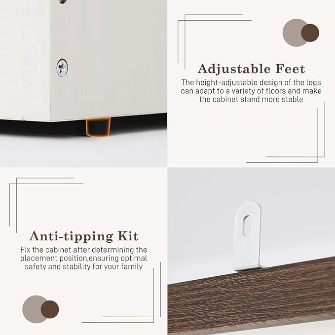 Farmhouse 2 Doors Armoire Wardrobe Closet w/Folding Sliding Barn Door and Lights, LED Armoire Closet w/Drawers for Bedroom, Freestanding Wooden Wardrobe Storage Closets w/Hanging Rod,Antique White
