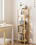 Open Book Shelf, 5 Tier Tall Bookshelf, Freestanding Shelf Narrow Bookcase with Open Shelves, 14.96" x 10.63" x 53.54", Book Shelves for Living Room, Office, Study, Oak