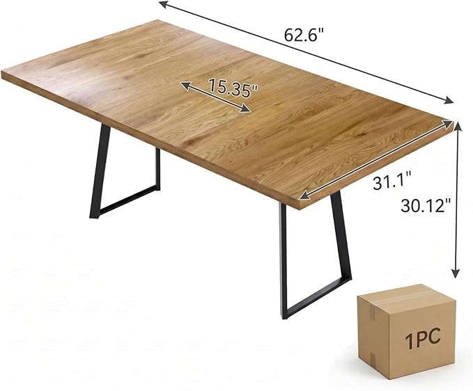 ZckyCine Extendable Dining Table 47"-63", Rustic Wood Modern Scandinavian Style Dining Room Table, Space Saving Kitchen Apartment Furniture, Seats 4-6