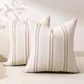Hckot Throw Pillow Covers 18x18 Set of 2 Charcoal Pillow Covers Farmhouse Decorative Pillows Textured Linen Square Cushion Covers for Sofa Couch Bed Living Room Decor(Charcoal)