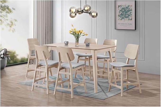New Classic Furniture Oscar Wood Counter Height Table, White Ash