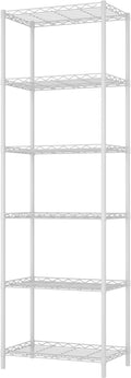 HOMEFORT 6-Tier Wire Shelving, 6 Shelves Unit Metal Storage Rack, Durable Organizer, Perfect for Pantry Closet Kitchen Laundry Organization (White)