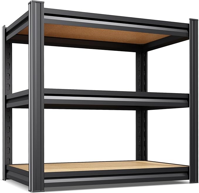 3T Storage Shelves, Garage Shelving,Adjustable Heavy Duty Shelving Unit,Garage Shelves，Wood Metal Standing Shelf Units,Utility Rack for Kitchen 35.4''H*33.5'W*15.7''D