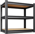 3T Storage Shelves, Garage Shelving,Adjustable Heavy Duty Shelving Unit,Garage Shelves，Wood Metal Standing Shelf Units,Utility Rack for Kitchen 35.4''H*33.5'W*15.7''D