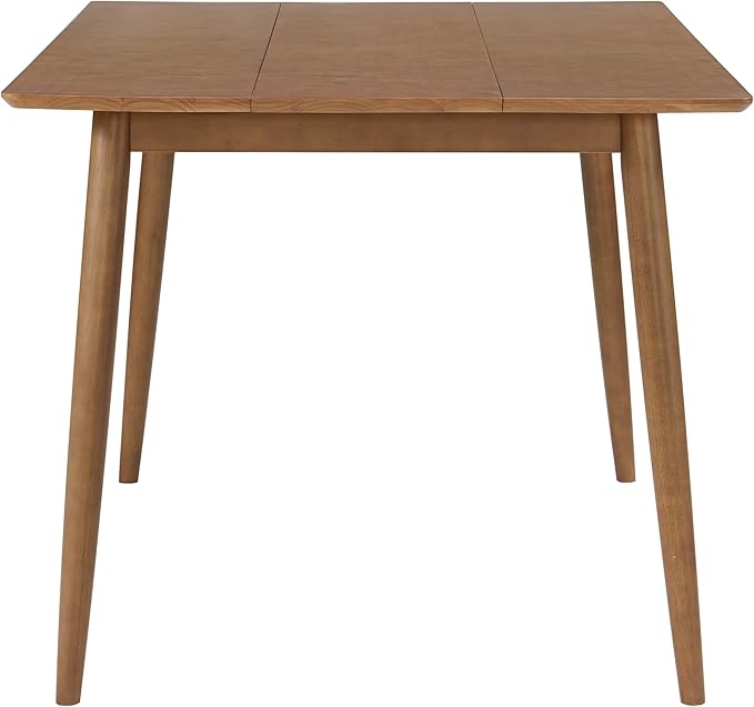 Alaterre Furniture Calais Dining – Mid Century Modern 59-Inch Rectangular Dining Table for 4 – Solid Wood Kitchen and Dining Room Table with Minimalist Design (Warm Pecan Finish)