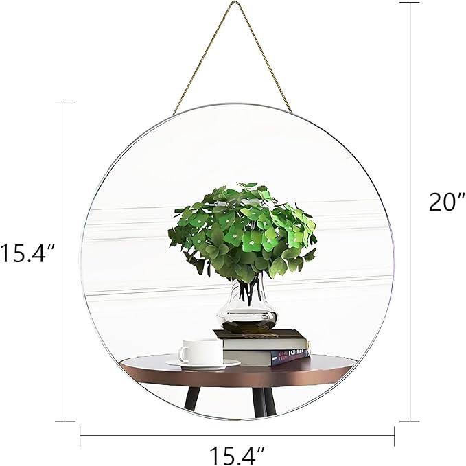 Funerom Round Wall Mirror 15.4 Inches Circle Mirror Bathroom Mirrors for Over Sink Sliver