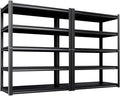 2 Pack Garage Shelving 5-Tier Heavy Duty Storage Shelves, Adjustable Metal Shelving Unit, Utility Garage Organizer Shelf for Basement, Pantry, Warehouse, Supermarket, 45.7" Wx19.7 Dx71.2 H