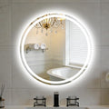 NEWBULIG 28 Inch Round LED Bathroom Wall Mirror with Lights, Light up Vanity Bathroom Mirror for Over Sink, Anti-Fog and Dimmable, Front Light and Backlit, Memory Function, Shatter-Proof, White