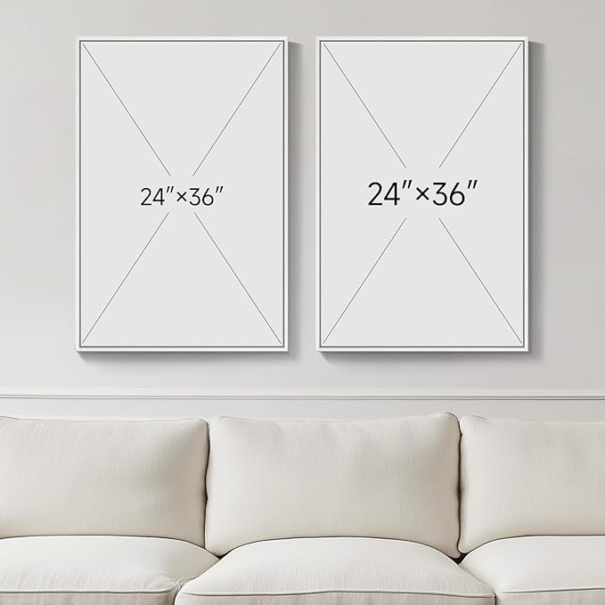 Large 3D Textured Framed White Abstract Wall Art for Living Room, Set of 2 Modern Sandstone Artwork for Walls, White Minimalist Geometric Block Pictures for Bedroom Hallway Office Wall Decor 24x36 In