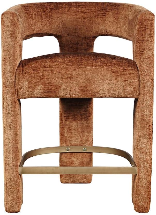 Jofran Gwen Rust Upholstered Counter Stool with Arms – Versatile Barstools – Stylish Seating for Kitchen Dining Room or Home Bar, Natural, Modern Counter Stools, Single Stool